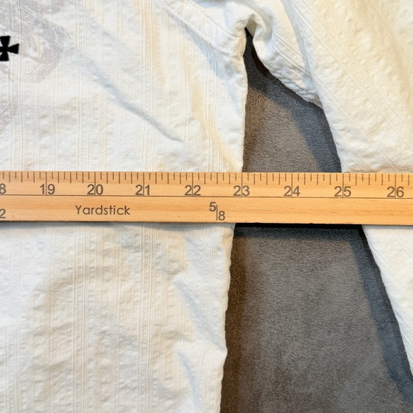 Helix Shirt Mens XL White Long Sleeve Button Down Gothic Cross Angel Wings Y2K - Picture 6 of 8